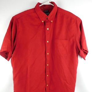 Chaps Red Easy Care Short Sleeve Dress Shirt XL